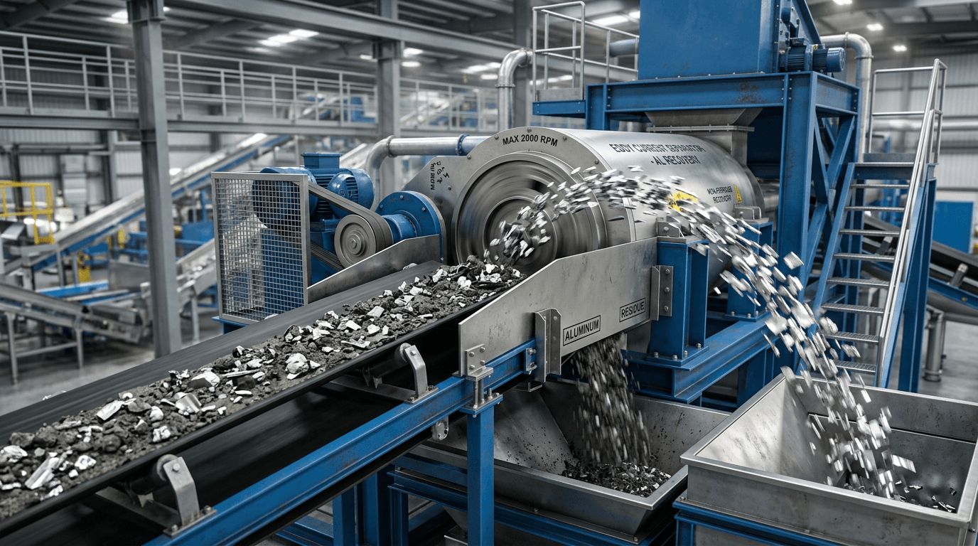 كيف تستخلص أجهزة الفصل بالتيار الدوامي المعادن غير الحديدية من الخبث: الدليل الفني الشامل